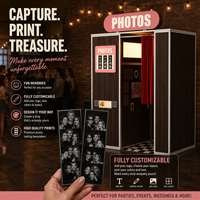 Machine Photobooth Vintage à Fort Retour sur Investissement (ROI) avec Impression Instantanée pour Centres Commerciaux, Arcades, Boîtes de Nuit et Location d'Événements