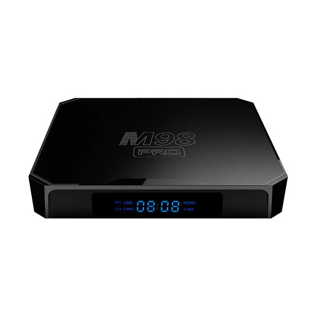 New Arrival M98 PRO TV Box 2.4G 5g WiFi Android 10 Set Top Box 2GB 16GB With Led Time Screen Box with ATV Remote Control