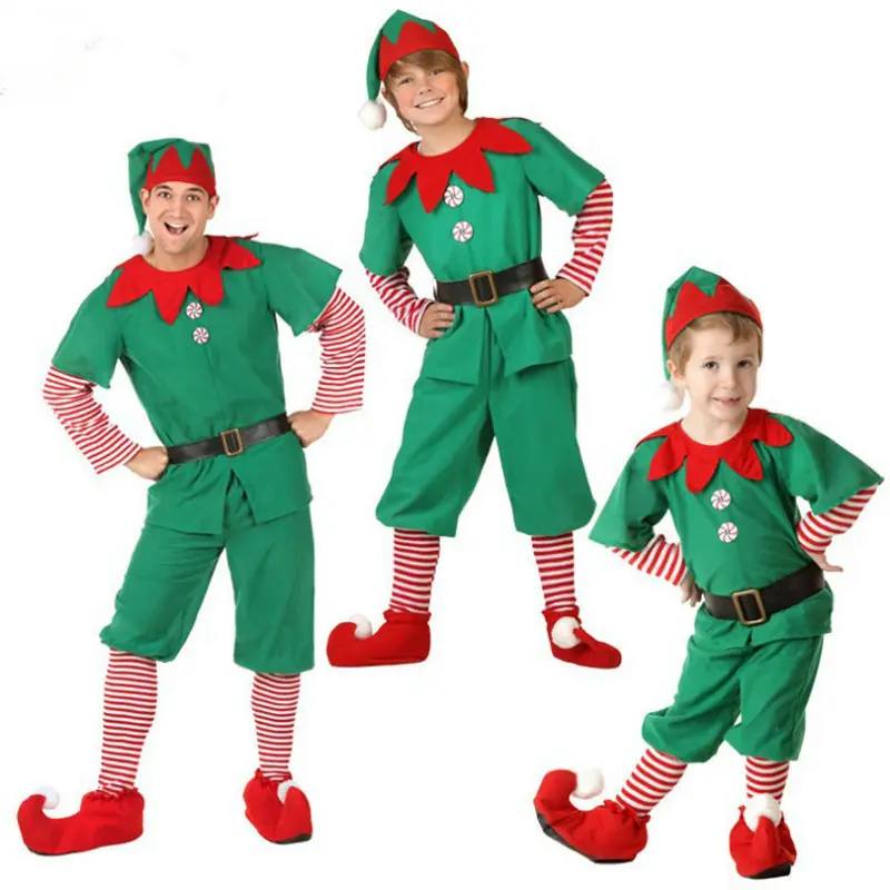 Hot Sale Christmas Children'S Holiday Cosplay Costume Halloween Elf Parent Child Costume