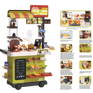 Juego de Cocina de Juguete para Niños con Sonido y Luz Simulados, Carrito de Comida Rápida de Juguete - Product Image 3