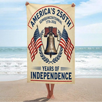 Serviette de plage américaine personnalisée de haute qualité pour le 250e anniversaire, anti-sable et absorbante, serviette de voyage pour la plage et l'extérieur