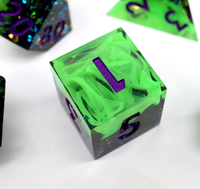 Dés polyédriques en résine faits à la main pour les jeux de rôle RPG, dés de Dungeons and Dragons, dés personnalisés DND avec noyau liquide
