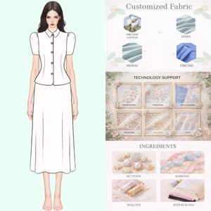 Ensemble coordonné haut boutonné minimaliste et jupe longue pour femme - Fabricant - Product Image 1