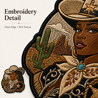 Toppa Ricamata Personalizzata Stile Western Cowgirl per Giacche, Borse, Cappelli, Fornitore di Articoli da Regalo e Moda Femminile per Ordini all'Ingrosso