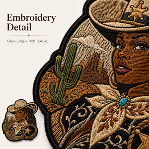 Patch brodé personnalisé style western pour vestes, sacs, chapeaux, cadeau de mode féminine, fournisseur de marchandises en gros - Product Image 2