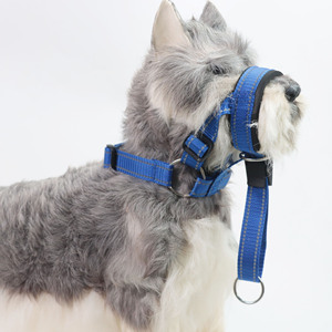 Dog Muzzle Adjustable Nylon Collar For Pet Training Prevent Accidental Ingestion Smlxl Blue - Product Image 1