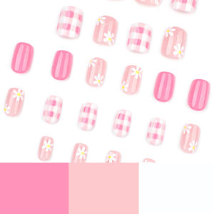 Venta al por mayor de alta calidad blanco fresco pequeña Margarita puntas de <span class=keywords><strong>uñas</strong></span> cuadradas cortas extensiones de <span class=keywords><strong>uñas</strong></span> portátiles populares embalaje personalizado - Product Image 3