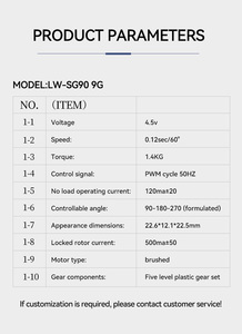 Kit de Mini Servomotor SG90 con Control Digital con Escobillas para Proyectos de Robots Educativos y Aplicaciones de Modelos de Coches RC - Product Image 6