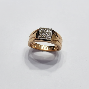 Anillo de Diamantes Naturales en Oro Rosa para Caballero, Estilo Étnico, Chapado en Rodio de 14K, Certificado IGI - Product Image 2