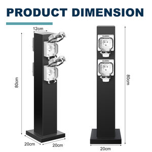 비오는 날 안뜰 야외 캠핑 듀얼 소켓 파워 스테이션 스테인레스 스틸 IP66 방수 케이스 누출 125V 15A 30Ang - Product Image 2