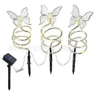 <b>Solar</b> Butterfly Spiral <b>Ground</b> <b>Lights</b> 3-Pack LED Outdoor Garden Decor Water Resistant <b>Solar</b> Powered - Product Image 5