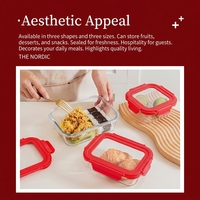 Boîte à lunch en verre borosilicate de haute qualité avec couvercle trempé hermétique et anti-fuite pour la préparation des repas en cuisine