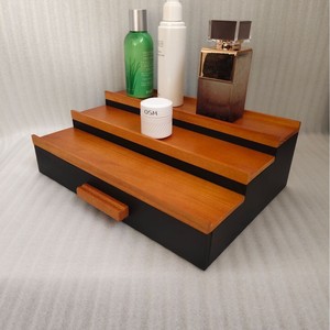 Multi Layer Wooden Cosmetic Storage Rack With Drawers Desktop Organizer For <b>Makeup</b> And Perfume Display - Product Image 4