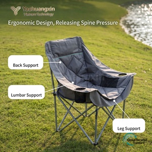 Chaise pliante d'extérieur avec dossier en coton, fauteuil de camping, dossier chauffant portable, chaise de loisirs, chaise de pêche - Product Image 3