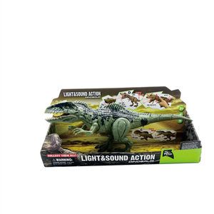 Jouet T-Rex réaliste pour enfants de 3 ans et plus, dinosaure marchant à piles avec effets de lumière rugissante pressés à la main en plastique - Product Image 1