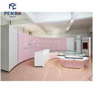 Diseño Interior de Joyería de Estilo Romántico Rosa de Alta Gama Moderna, Vitrina de Joyería Personalizada para Tienda Minorista - Product Image 4