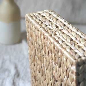 Rustic Handwoven Water Hyacinth <b>Storage</b> <b>Basket</b> <b>Rectangular</b> Woven Tray Artisanal Home Decor Box for Bathroom and Kitchen - Product Image 5