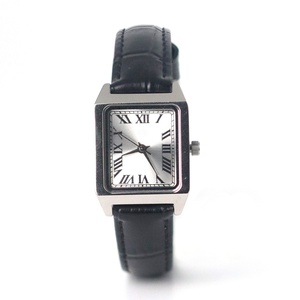 Montre Rebirth 002 de luxe minimaliste carrée en acier inoxydable, bracelet en cuir PU original, mouvement à quartz, étanche, pour affaires, assortie - Product Image 1