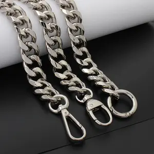 Nolvo World Silver Nickle 19X23mm high thick Aluminum chain Light weight bag strap bag parts DIY handles chains in clasps