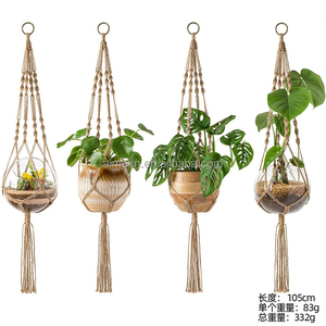 Dropshipping 4 Pcs Plant Hangers Indoor Outdoor Hanging Planter <b>Basket</b> Decorative <b>Flower</b> Pot Holder Home Garden - Product Image 3