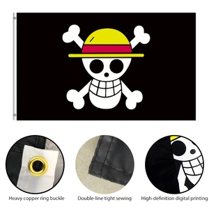 Bandiera Anime Jolly Roger 3x5 Ft con Occhielli in Ottone OEM ODM Bandiera Pirata Cappello di Paglia <span class=keywords><strong>One</strong></span> <span class=keywords><strong>Piece</strong></span> - Product Image 4