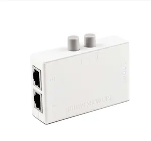 Interruptor de red RJ45, conmutador Ethernet Dual de 2 puertos, adaptador de interruptor de intercambio Manual, RJ-45 HUB, divisor de caja de red para ordenador portátil y PC