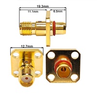 Adaptateur de panneau à montage sur bride 4 trous, connecteur RF haute fréquence DC-18GHz, prise femelle SMA vers fiche mâle BMA