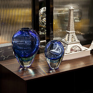 Decoración de Salón, Cilindros de Vidrio Vintage Grandes en Azul Océano Profundo, Floreros para Velas, Centro de Mesa para Bodas, Transparente - Product Image 5