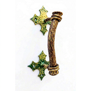 Poignée de portail en fer forgé traditionnelle Iron Nature, résistante à la rouille, quincaillerie de clôture, finition peinte, design élégant, fabrication complexe - Product Image 1