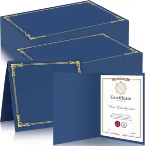 Bulk Blue sampul wisuda 300 Gsm, pemegang popcorn penghargaan, Folder pemegang sertifikat untuk sertifikat ukuran huruf