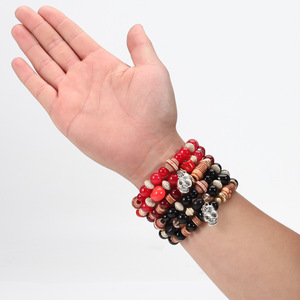 Skeleton <b>Beaded</b> <b>Bracelets</b> Antique Silver Plated Punk Style Party Jewelry Unisex Fashion Accessories 2024 - Product Image 4