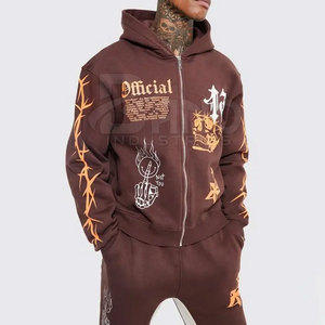 Venta al por mayor nueva ropa deportiva personalizable Puff impresión 100% algodón ligero transpirable chándal conjunto más vendido para el invierno - Product Image 5