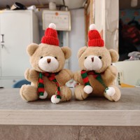 Porte-clés pendentif ours en peluche mignon, breloque de sac en velours de vison doux, jouet en peluche de Noël rembourré en coton PP