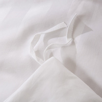 Literie d'hôtel simple Double reine roi 100% coton CVC 40S 3cm literie d'hôtel à rayures housse de couette ensemble de draps de lit