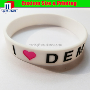 Venta al por mayor a granel barato logotipo personalizado mano bandas regla de goma pulsera en blanco silicona Slap pulsera para la promoción - Product Image 5