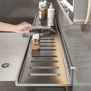 Bathroom <b>Shelf</b> Wall Mounted Rectangular <b>Corner</b> Sink Vanity Storage Durable 8-11.9in Depth - Product Image 1
