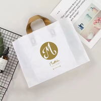 Sac en Polyéthylène Personnalisé avec Poignées Boucles LDPE/HDPE, Sac de Courses en Plastique Cabas avec Votre Logo pour l'Emballage de Vêtements, Sac à Fond Élargi