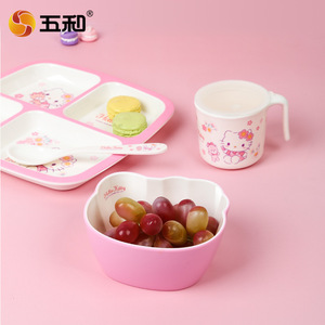 Hello Kitty Melamine Bowl Set For Kids Cherry Blossom Design Bpa Free Food Grade - Product Image 2