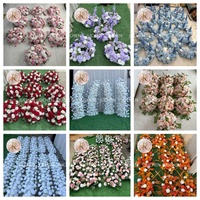 Boule de fleurs en soie bleu aquamarine OLER, boule de fleurs en pétales soyeux