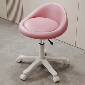 Chaise hydraulique de luxe rose compacte réglable en hauteur avec roulettes, fabriquée en usine - Product Image 3