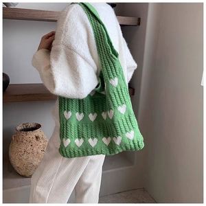 Bolsos de Mano de Fábrica I-0667, Bolso de Hombro de Punto Sólido Personalizado, Bolso de Mano Tejido a Crochet, Cierre Abierto, Poliéster - Product Image 5