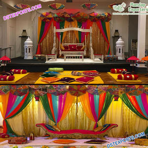 Decoración Sangeet para boda Punjabi boda india Sangeet accesorios de escenario decoración diseñador boda Mehndi función decoración EE. UU. - Product Image 6