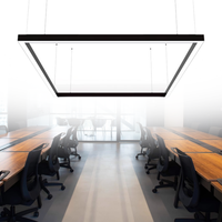 RONSE personnalisé 50W 4ft LED carré linéaire pendentif lumière profilé en aluminium avec connecteur scellé Ip20 suspendu vers le haut