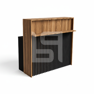 Modern Luxury Adjustable Height <b>Solid</b> <b>Wood</b> Reception <b>Desk</b> for Hotel Mall Office Workshop-Commercial Furniture Barber Furniture - Product Image 2
