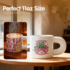 แก้วกาแฟสำหรับพิมพ์ลายแบบซับลิเมชั่น ขนาด 11 ออนซ์ สีฟ้า ขายดี พร้อมเครื่องพิมพ์ลายแก้วกาแฟ - Product Image 3