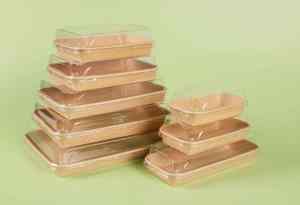 صندوق سوشي من الورق الكرافت على الطراز الياباني مع طباعة شعار مخصص، علبة سوشي للوجبات الجاهزة مع غطاء شفاف من البولي إيثيلين تيريفثاليت - Product Image 6