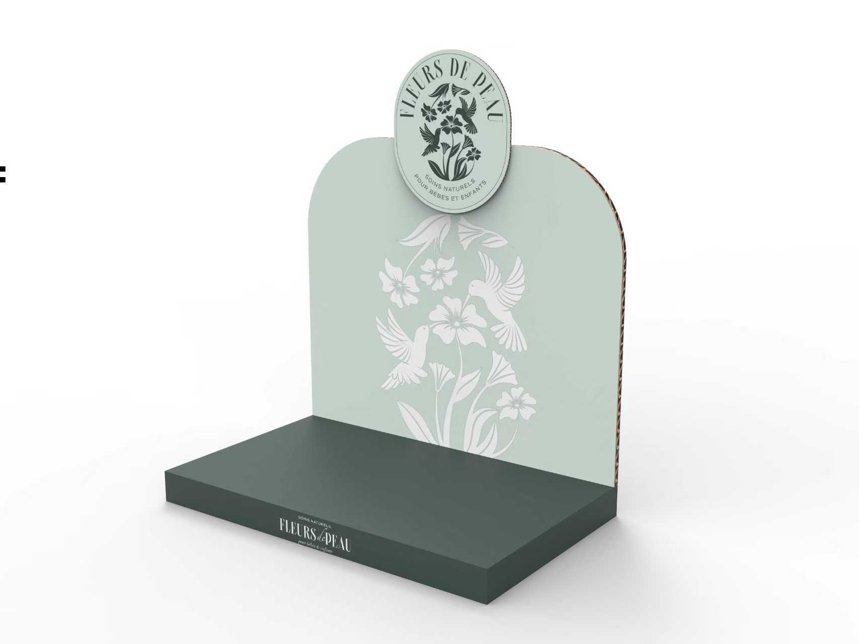Custom Desktop Cardboard Display Stand Countertop Skincare Rack for Cosmetic Stores Customized Display Rack — view 4