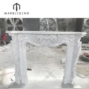 Fabrik preis stein carving indoor freistehende carrara weiß marmor kamin