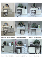 Table de toilette moderne éclairée avec rangement pour chambre de fille - Prix de gros