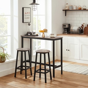 Table de bar en bois <span class=keywords><strong>VASAGLE</strong></span>, table de bar longue en métal pour restaurant, cuisine, bureau, maison - Product Image 1